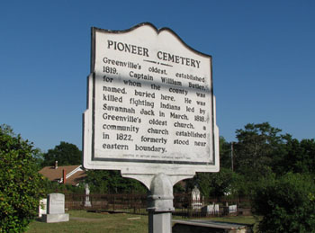 Pioneer Cemetery Historic Marker in Greenville, AL